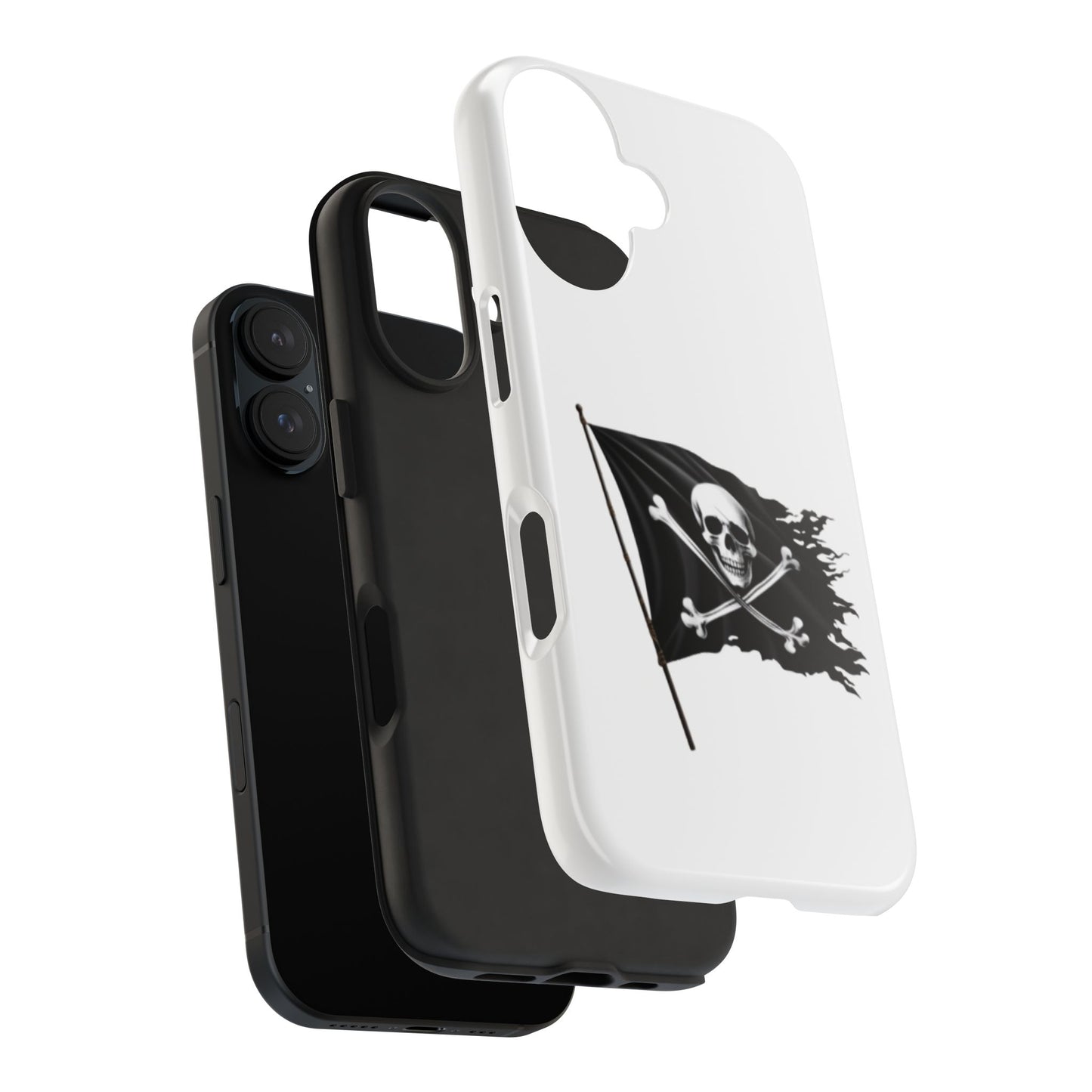 Black Skull Pirate Flag - Tough iPhone Cases - Choose your Size