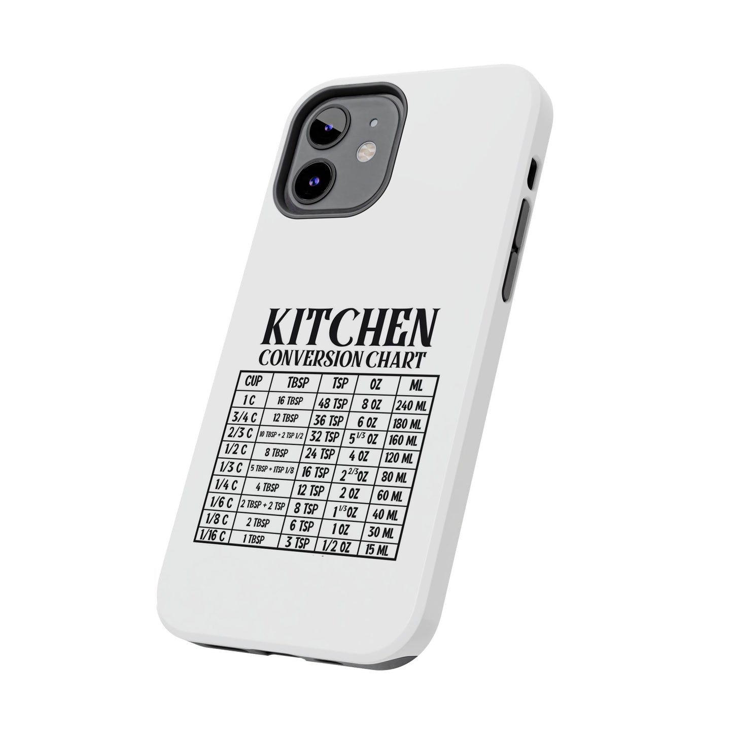 Kitchen Conversion Chart - Tough iPhone Cases - Choose your Size