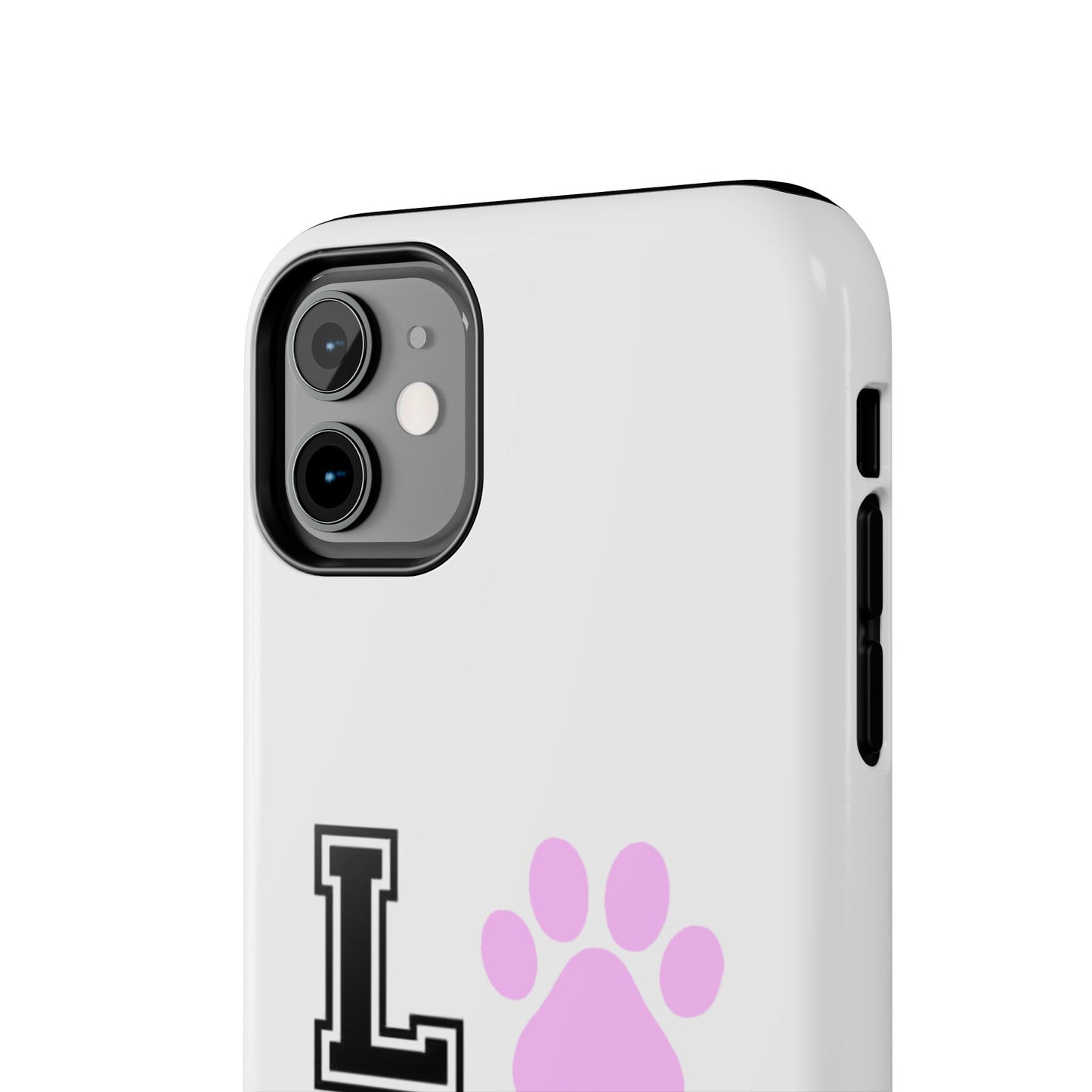Love Pink Paw Print - Tough iPhone Cases - Choose your Size