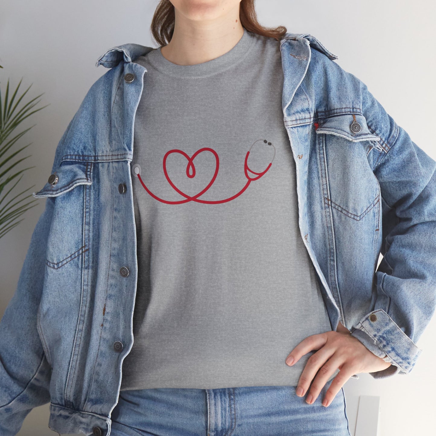 Stethoscope Heart - Unisex Heavy Cotton Tee