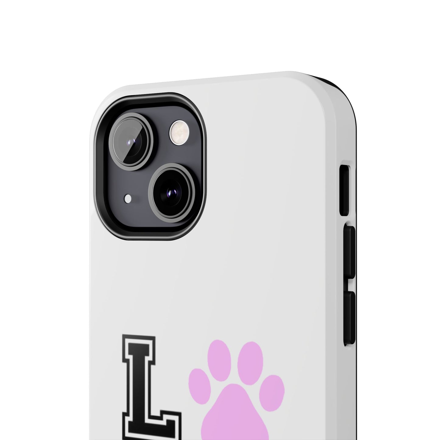 Love Pink Paw Print - Tough iPhone Cases - Choose your Size