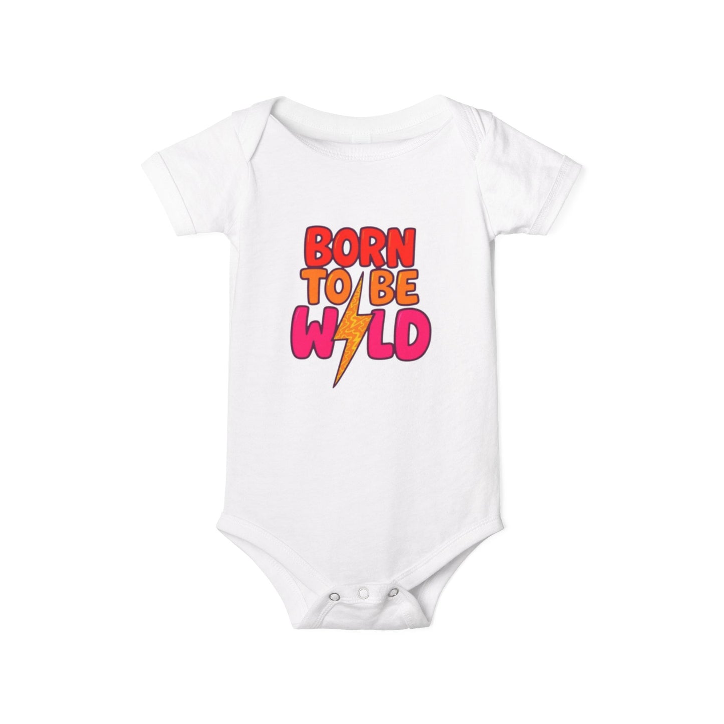 BORN TO BE WILD Baby Bodysuit, Cute Infant One Piece, Newborn Gift, Baby Shower Essentials