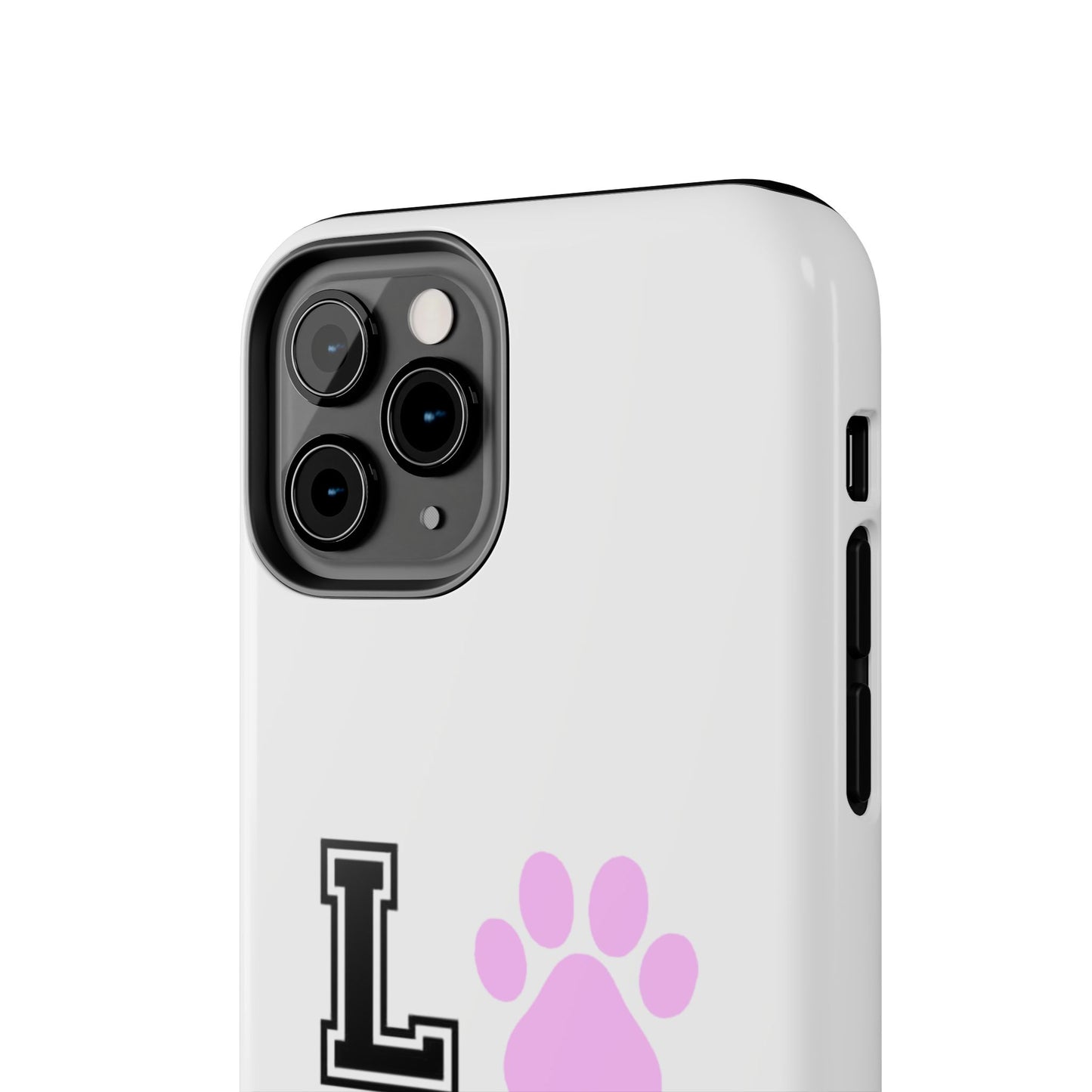 Love Pink Paw Print - Tough iPhone Cases - Choose your Size