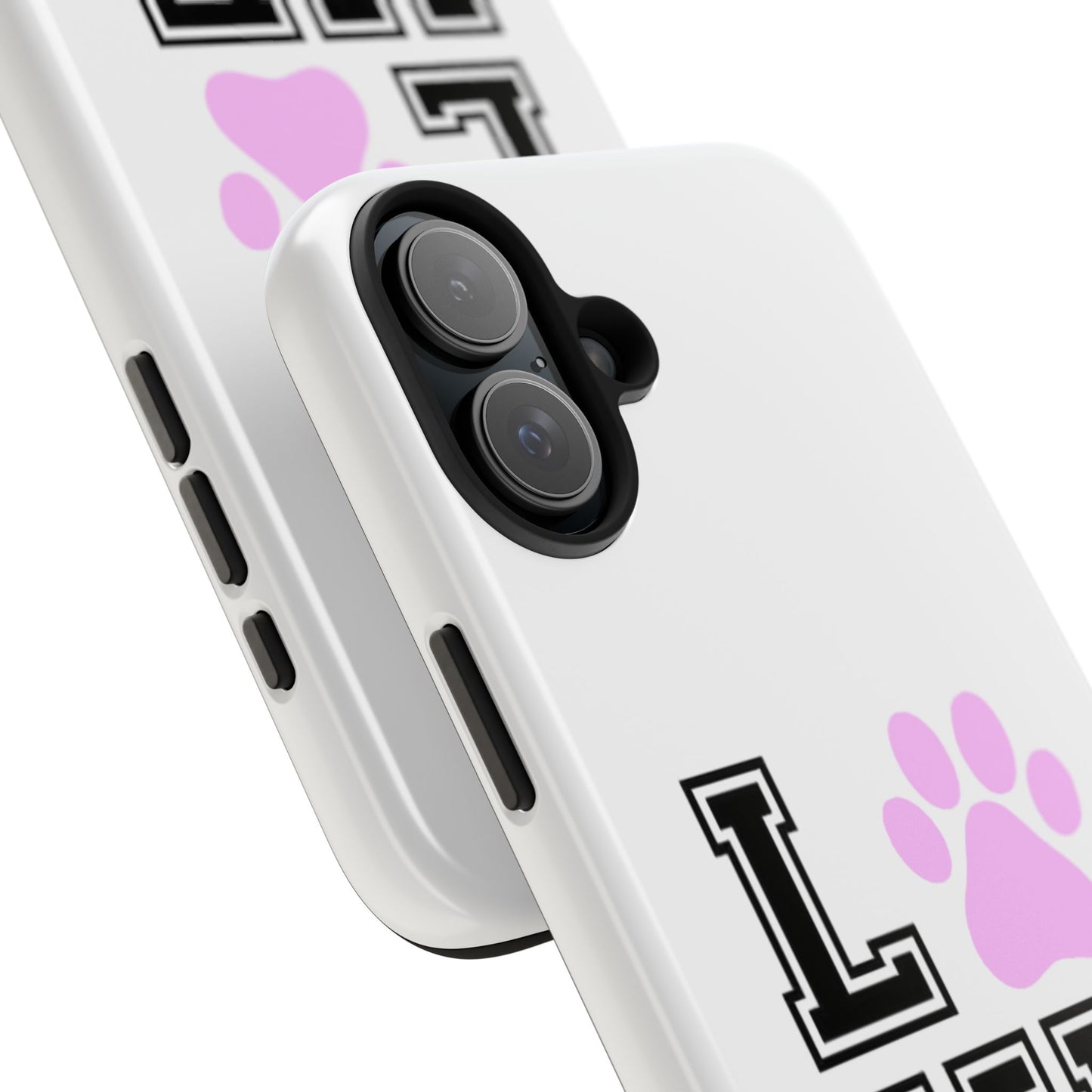 Love Pink Paw Print - Tough iPhone Cases - Choose your Size
