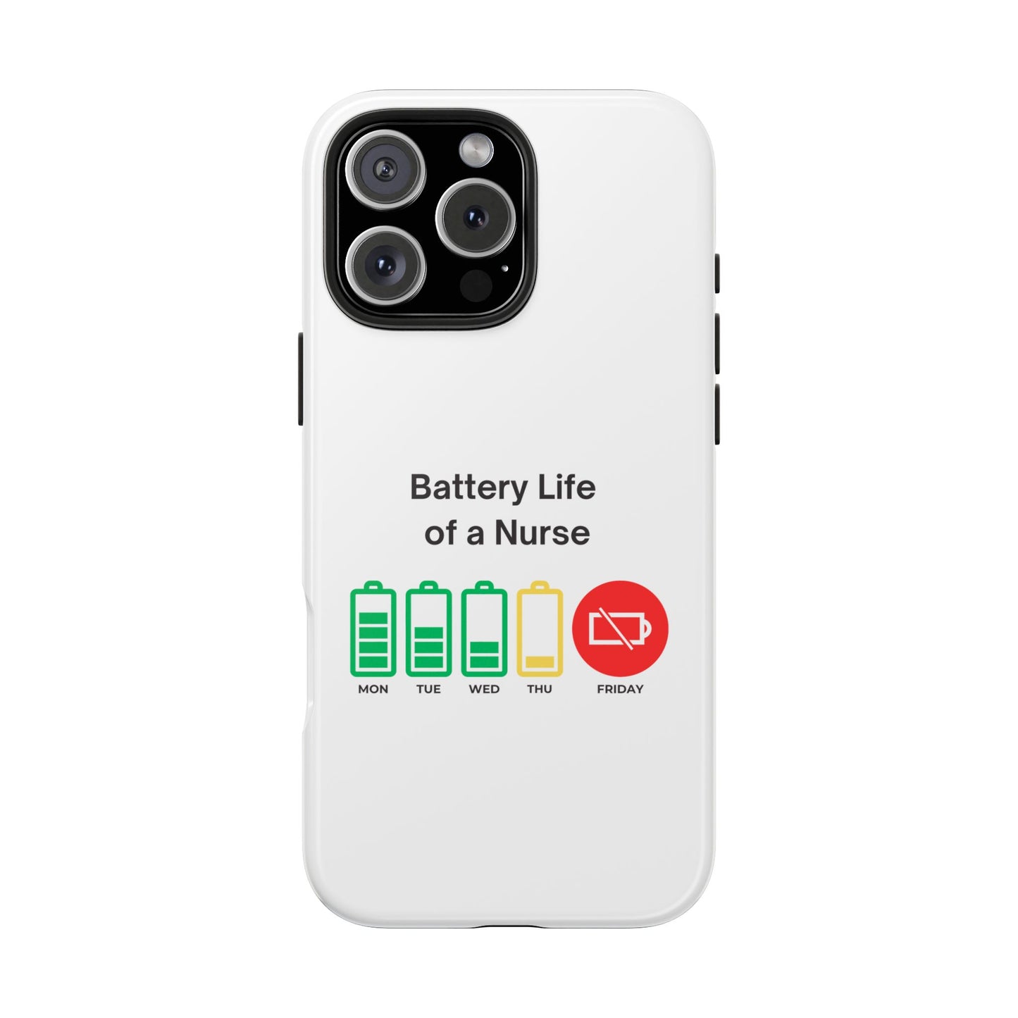 Battery Life of a Nurse - Tough iPhone Cases - Choose your Size