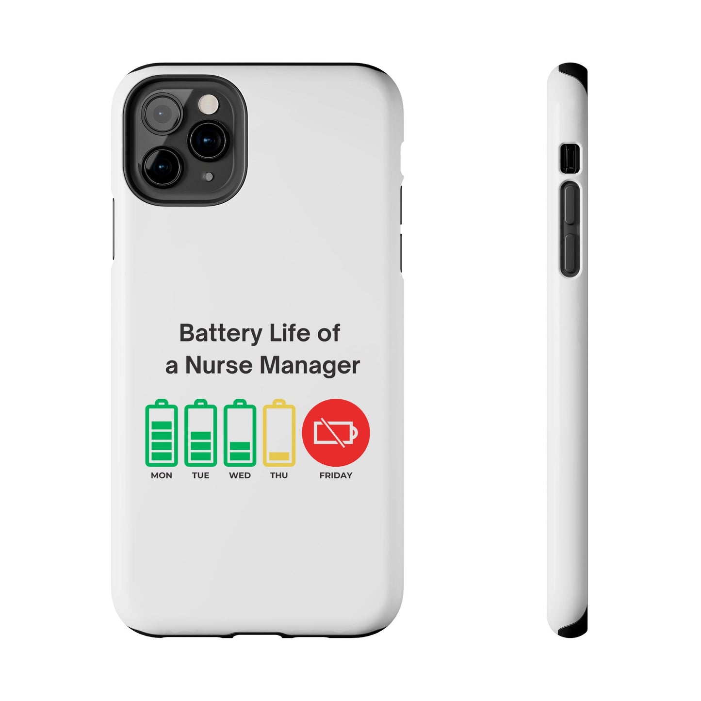Battery Life of a Nurse Manager - tough iPhone Cases - Choose your Size