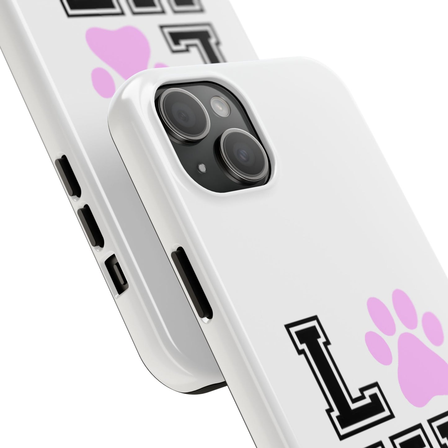 Love Pink Paw Print - Tough iPhone Cases - Choose your Size