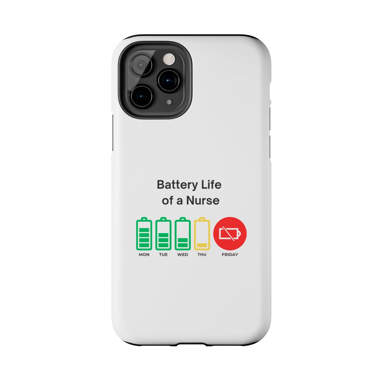 Battery Life of a Nurse - Tough iPhone Cases - Choose your Size