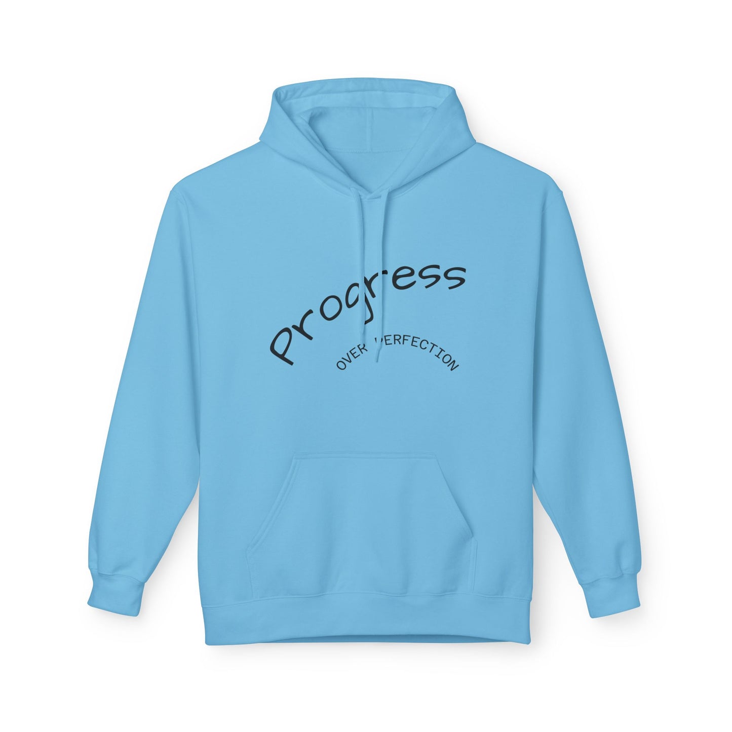 Progress Over Perfection Hoodie, Cozy Fleece Sweatshirt for Self-Care, Unisex Gift for Motivation, Self-Improvement, Relaxation Wear