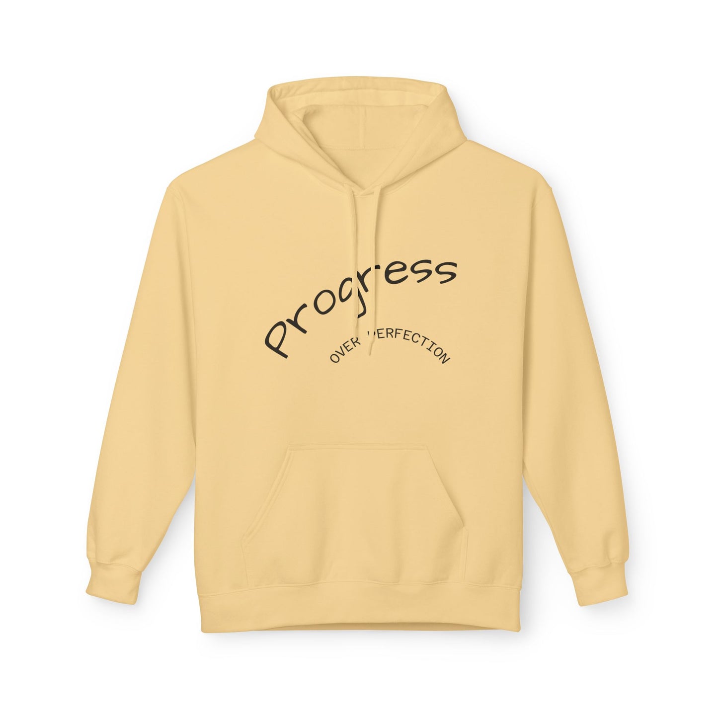 Progress Over Perfection Hoodie, Cozy Fleece Sweatshirt for Self-Care, Unisex Gift for Motivation, Self-Improvement, Relaxation Wear