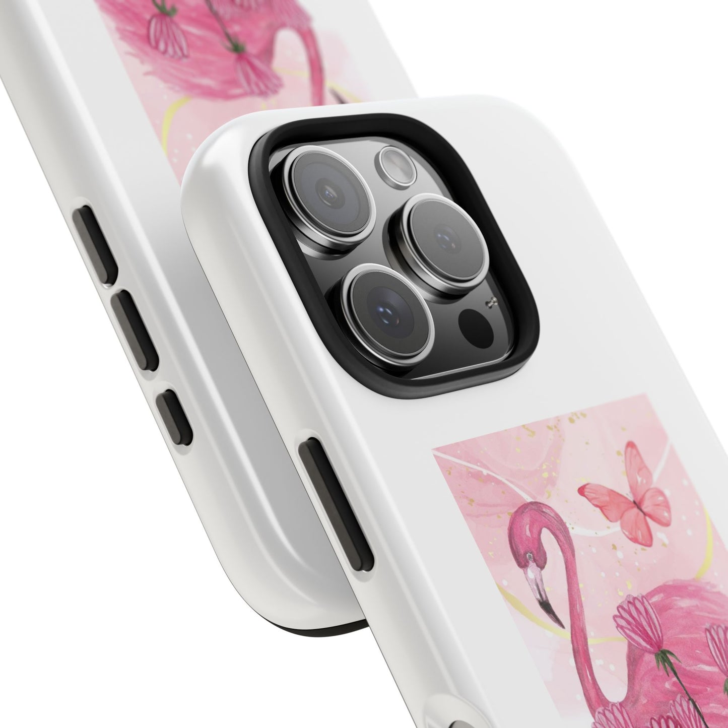 Flamingo & Butterfly - Tough iPhone Cases - Choose your Size