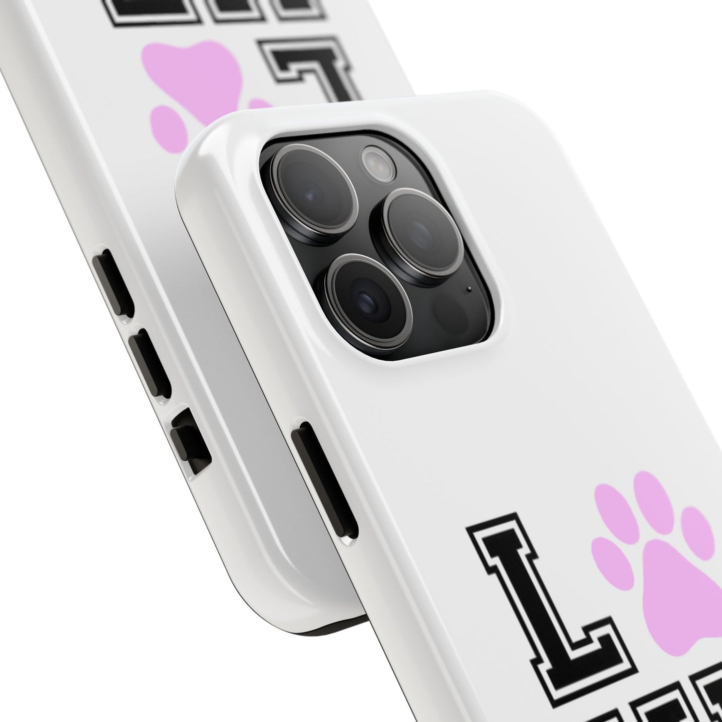 Love Pink Paw Print - Tough iPhone Cases - Choose your Size