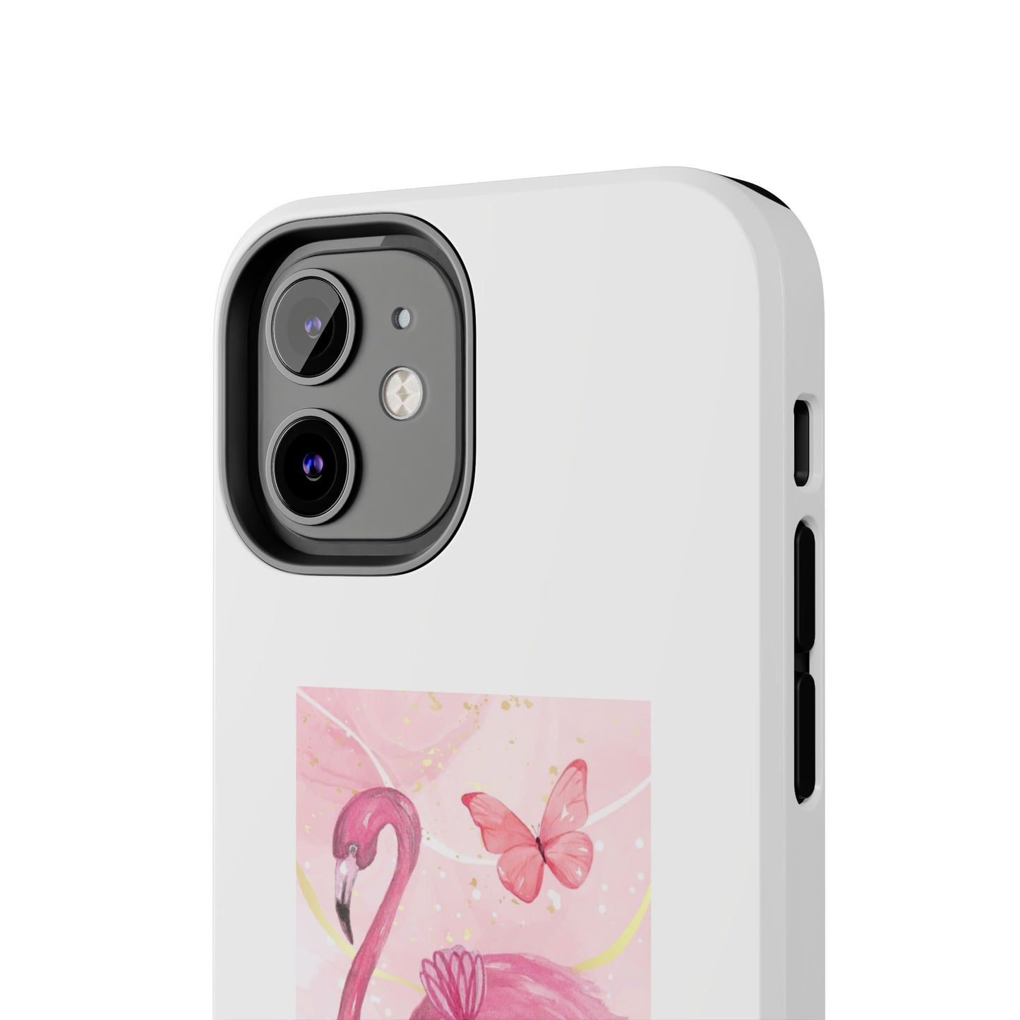 Flamingo & Butterfly - Tough iPhone Cases - Choose your Size