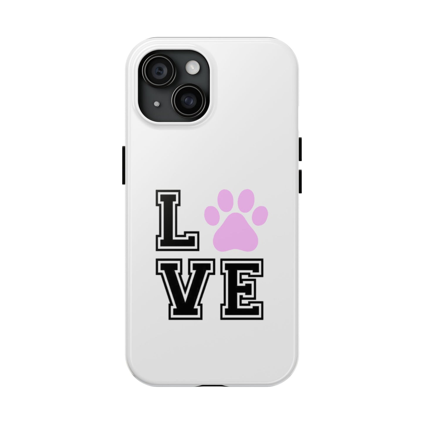 Love Pink Paw Print - Tough iPhone Cases - Choose your Size