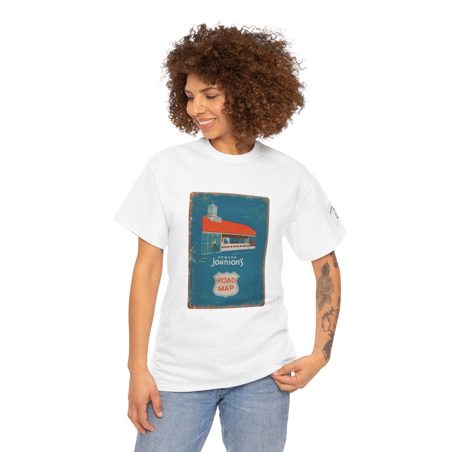 Retro Distressed HOWARD JOHNSON’S - Unisex Heavy Cotton Tee, Vintage Style Tee, Casual Wear, Summer Essentials, Gift for Nostalgia Lovers