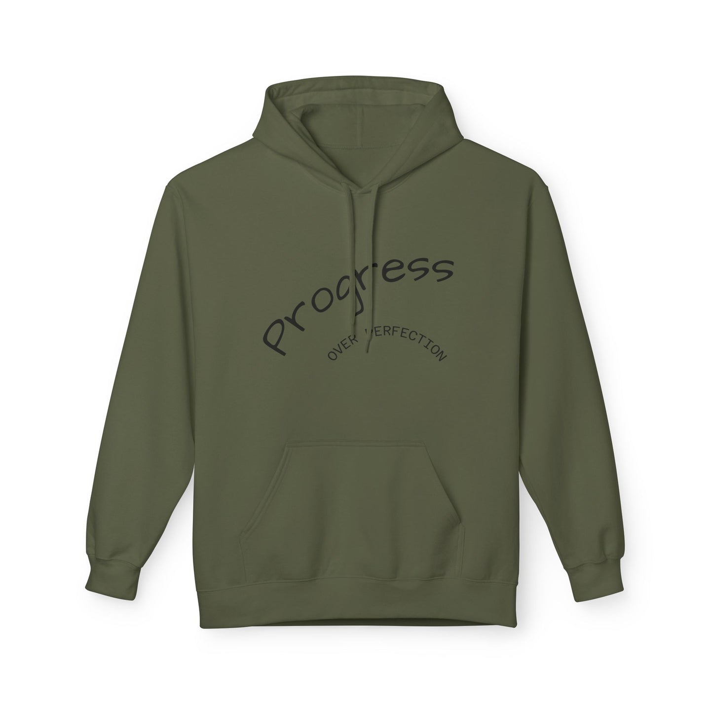 Progress Over Perfection Hoodie, Cozy Fleece Sweatshirt for Self-Care, Unisex Gift for Motivation, Self-Improvement, Relaxation Wear