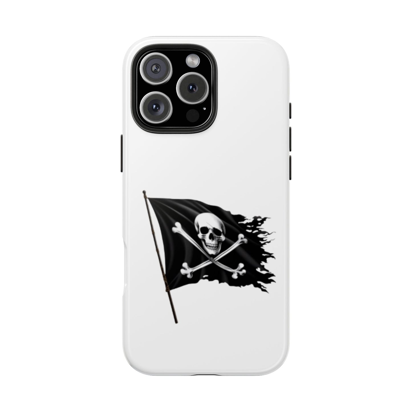 Black Skull Pirate Flag - Tough iPhone Cases - Choose your Size