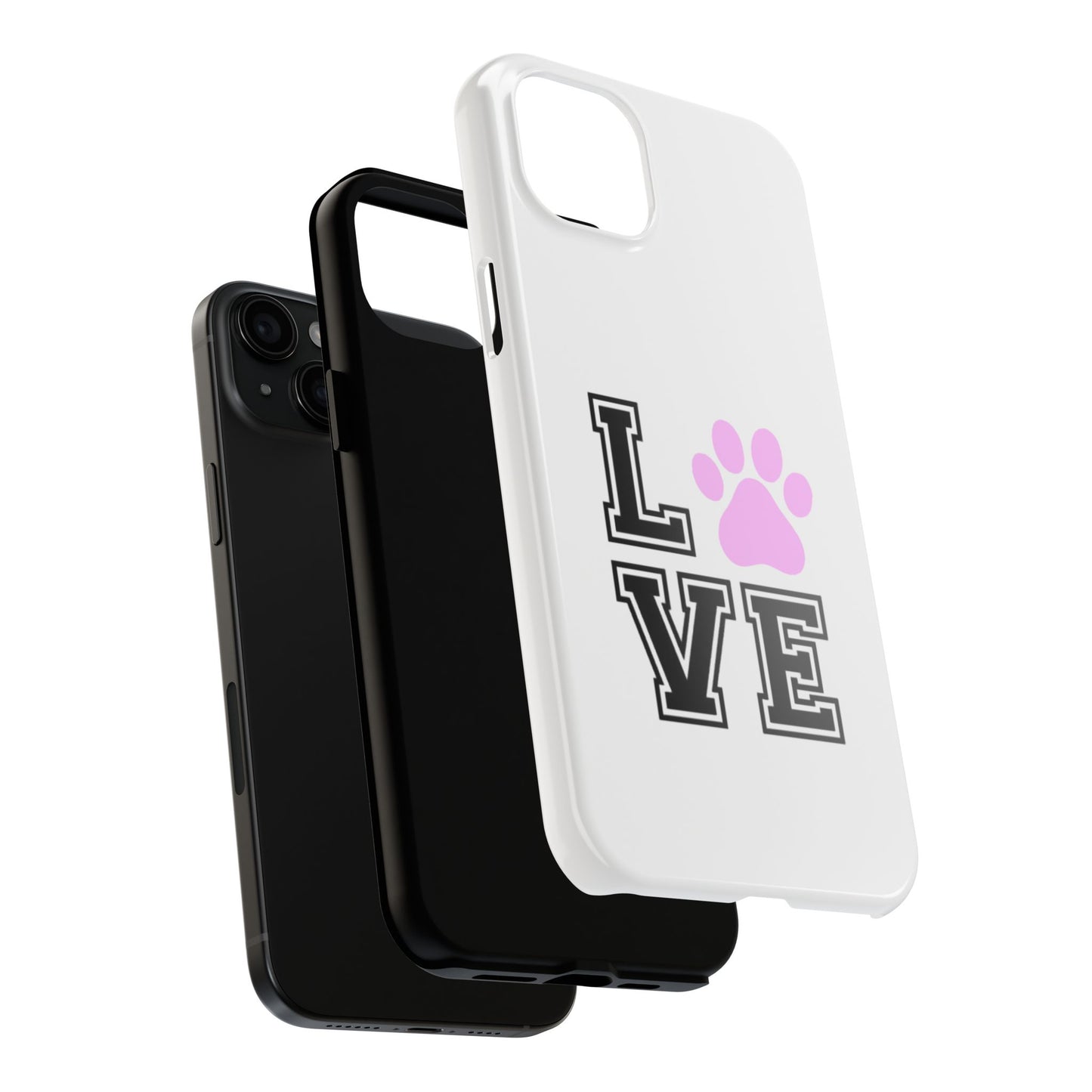 Love Pink Paw Print - Tough iPhone Cases - Choose your Size