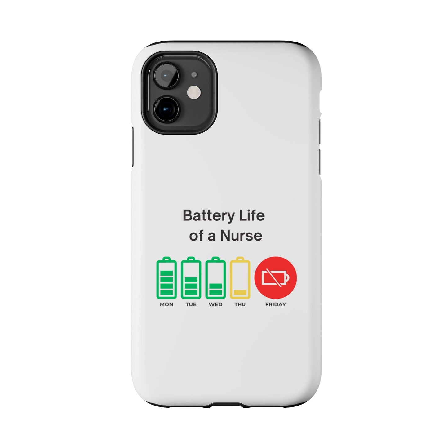 Battery Life of a Nurse - Tough iPhone Cases - Choose your Size