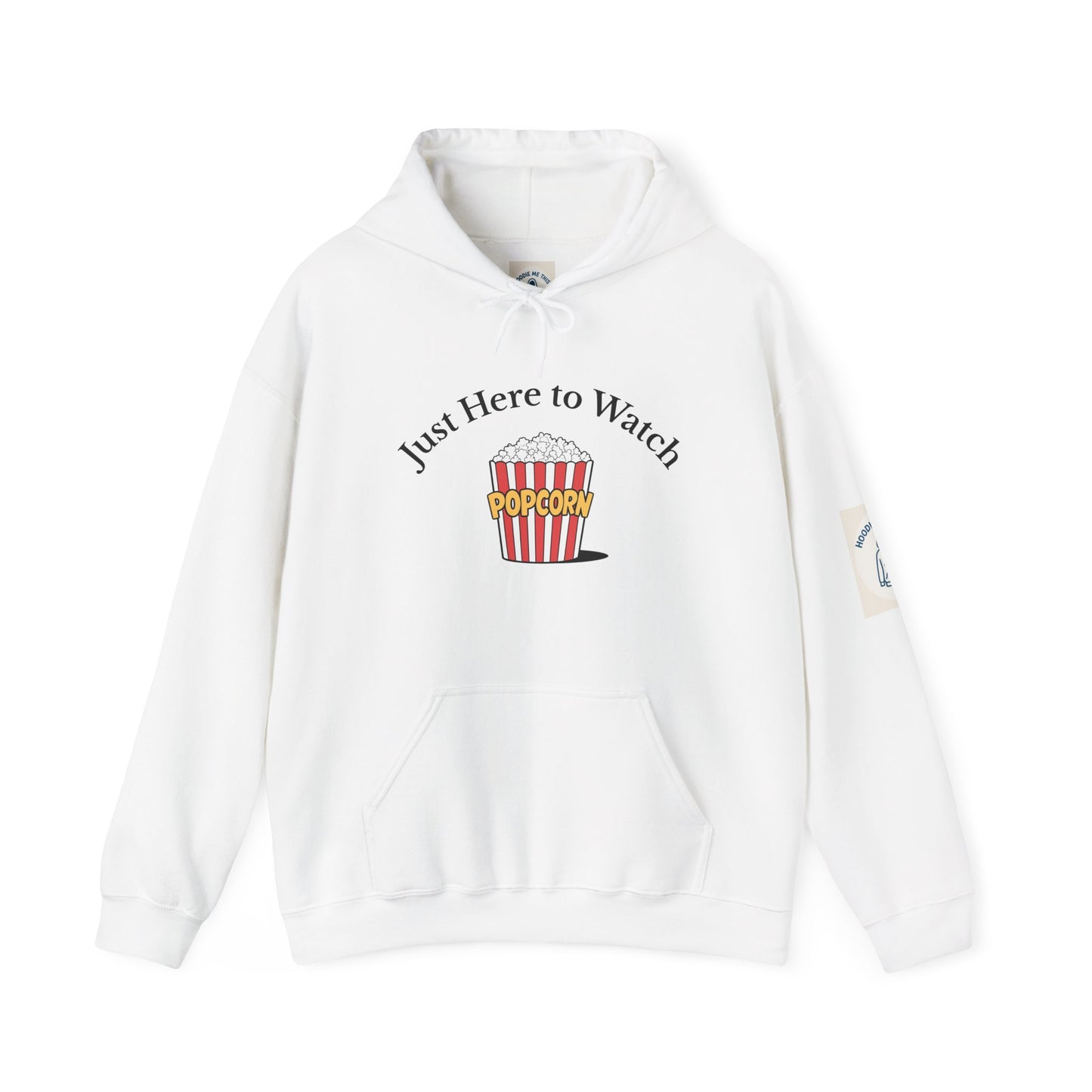 Just Here to Watch Hoodie - Comfy Popcorn Sweatshirt, Chill Watching Sweatshirt, Gift for Film Buff, Cozy Movie Night Essentials