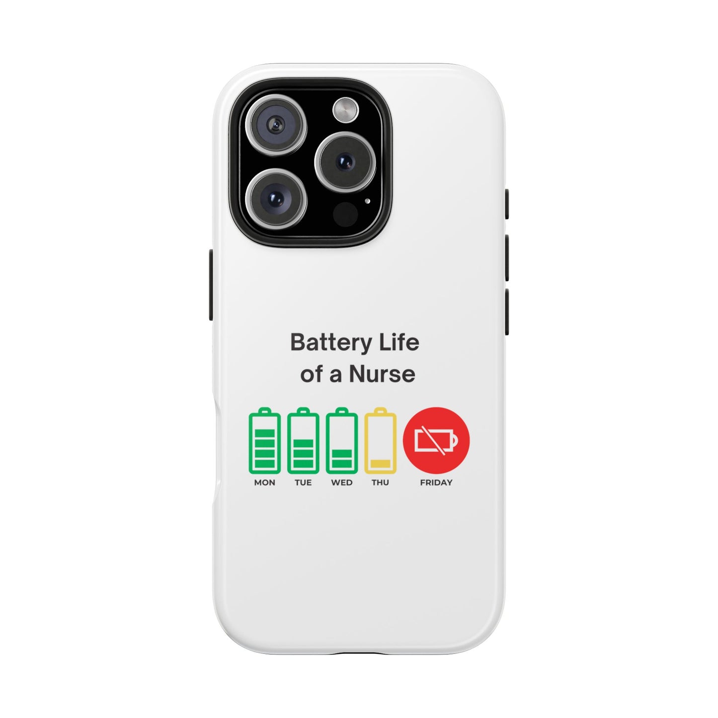 Battery Life of a Nurse - Tough iPhone Cases - Choose your Size