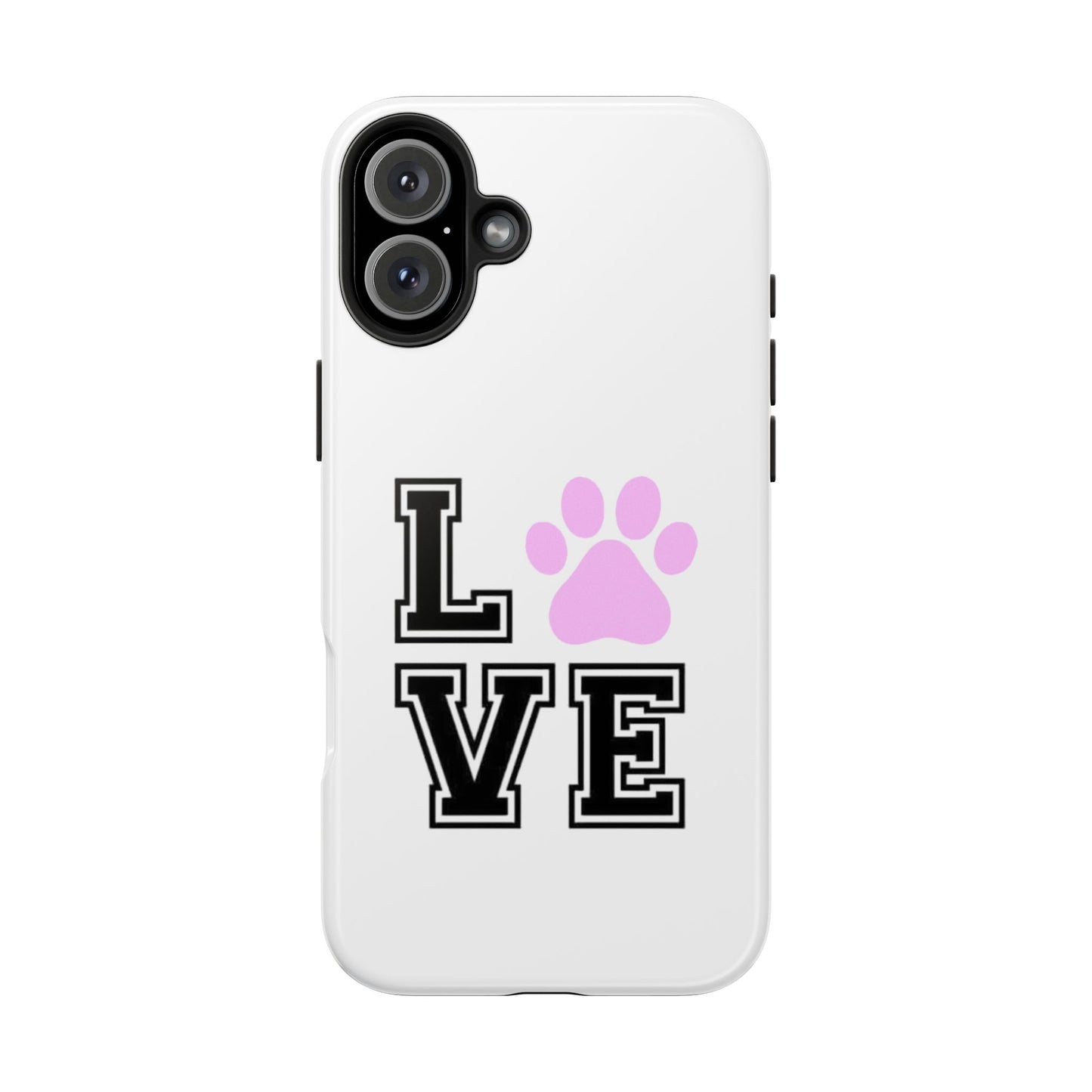 Love Pink Paw Print - Tough iPhone Cases - Choose your Size
