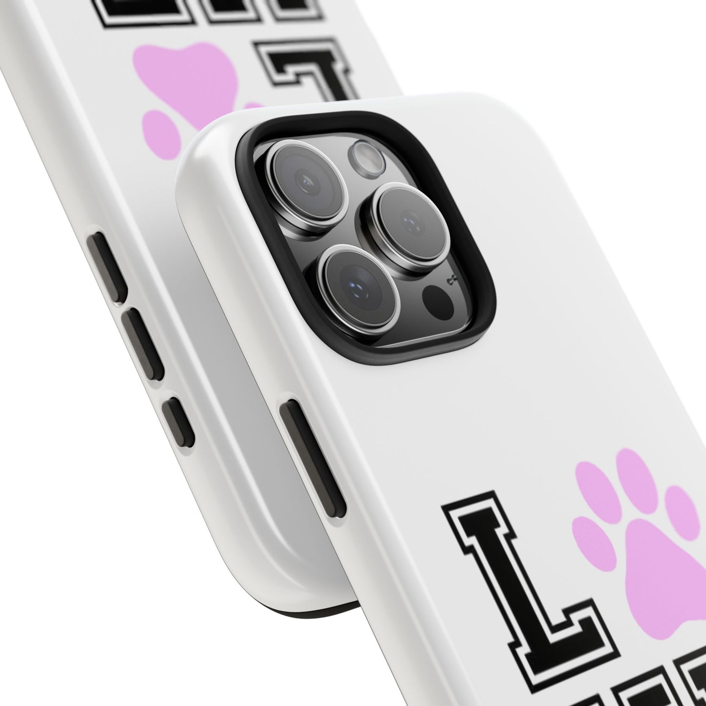 Love Pink Paw Print - Tough iPhone Cases - Choose your Size
