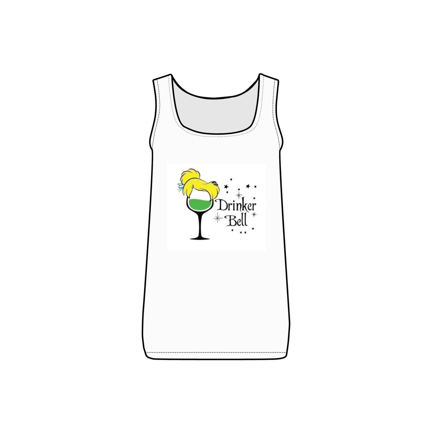 Drinker Bell Women's Micro Ribbed Tank | Cute Casual Summer Top, Gift for Her, Disney Fan Shirt, Sleep Wear