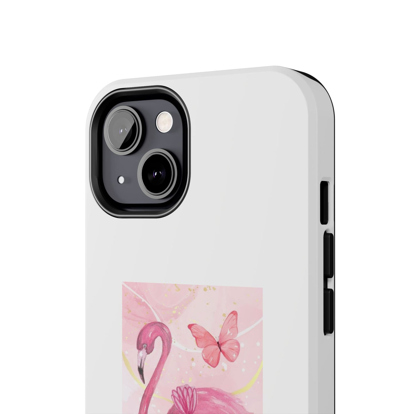 Flamingo & Butterfly - Tough iPhone Cases - Choose your Size