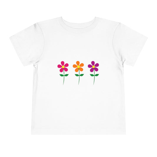 Bright Flowers - Short Sleeve Tee, Cute Kids Tee, Animal T-Shirt, Birthday Gift, Playtime Outfit, Baby Shower Gift