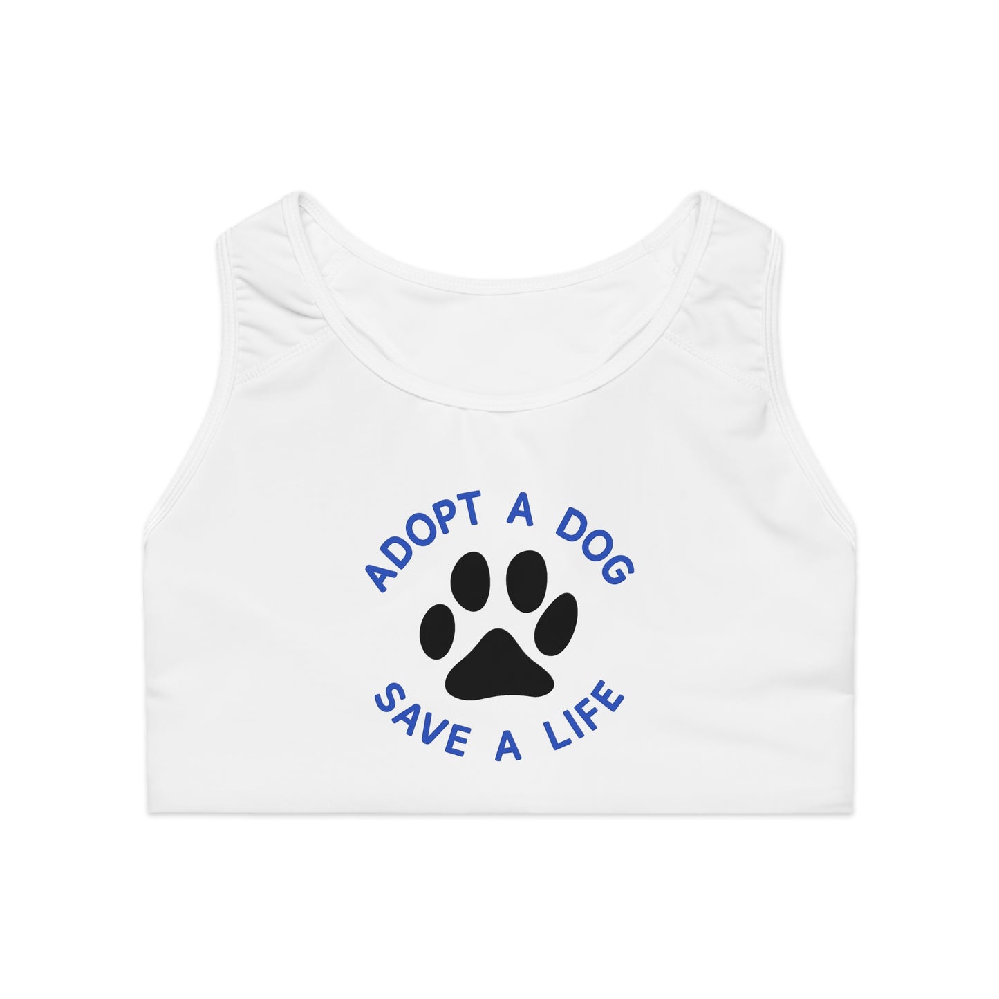 ADOPT A DOG SAVE A LIFE -  Sports Bra, Cute Workout Top, Fitness Apparel, Jeep Lover Gift, Activewear for the Gym or Yoga