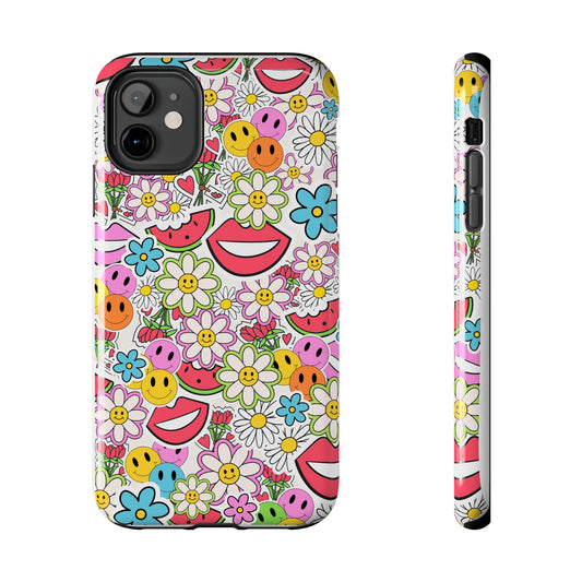 Retro Multi Color - Tough iPhone Cases - Choose your Size