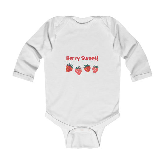 Berry Sweet - Infant Long Sleeve Bodysuit for Cute Baby Outfits, Newborn Clothing, Baby Shower Gifts, Toddler Fashion, Family Photos