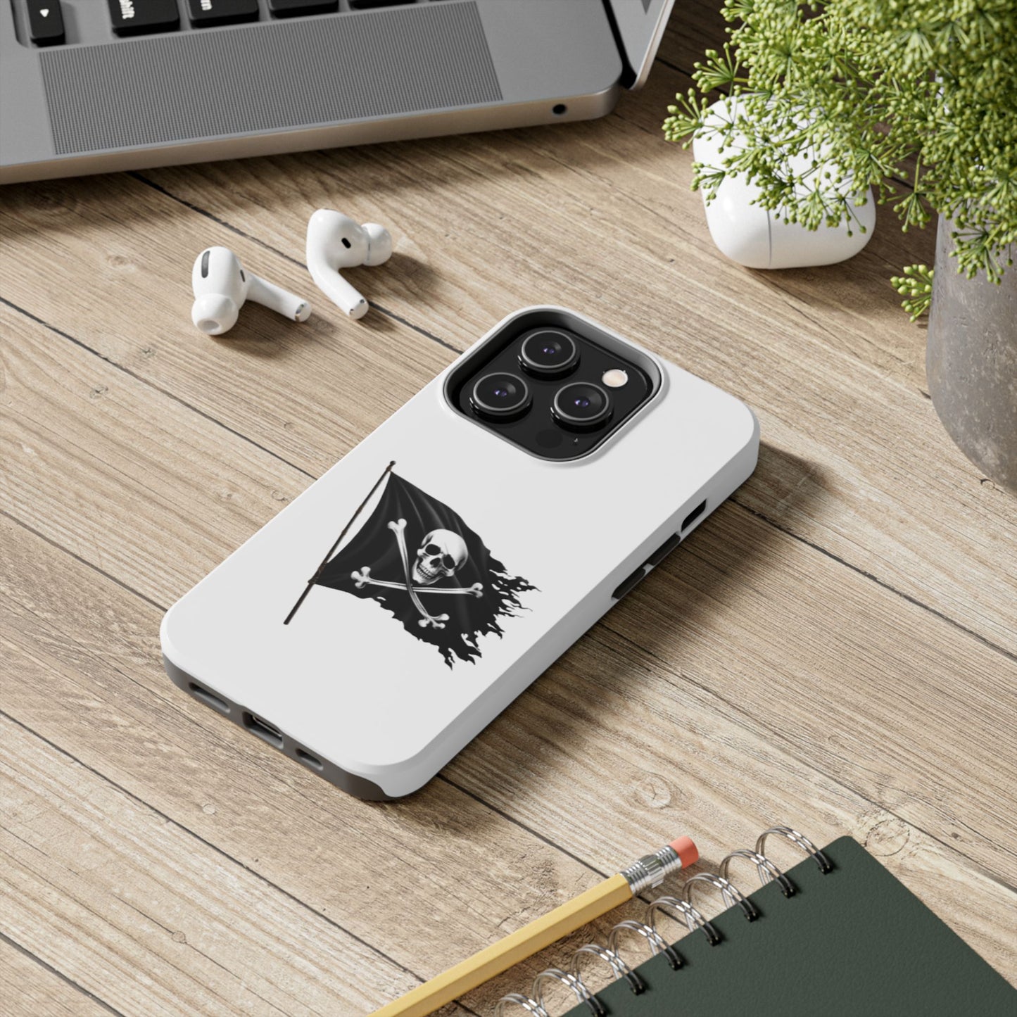Black Skull Pirate Flag - Tough iPhone Cases - Choose your Size