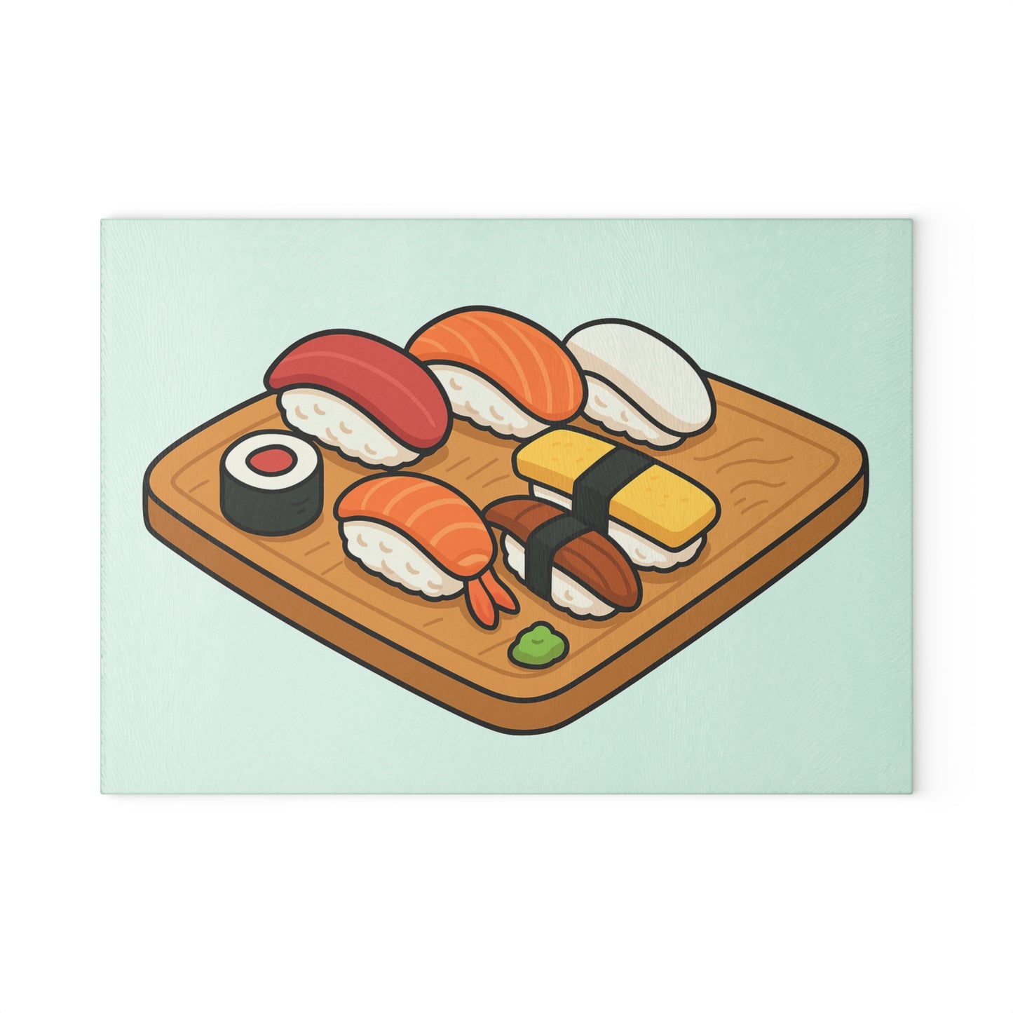 Assorted Sushi Glass Cutting Board, Kitchen Decor, Gift for Grill Lovers, Unique Cooking Gifts, Housewarming Gift