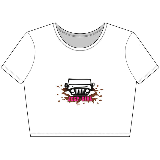 JEEP GIRL - Playful Women's Crop Tee - Workout Wear, Trendy Top, Casual Wear, Gift for Her, Summer Fashion