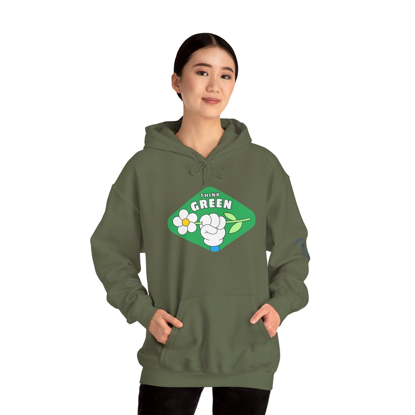 THINK GREEN - Unisex Heavy Blend Hooded Sweatshirt. Stay Warm in Cozy in Winter Classrooms [...]