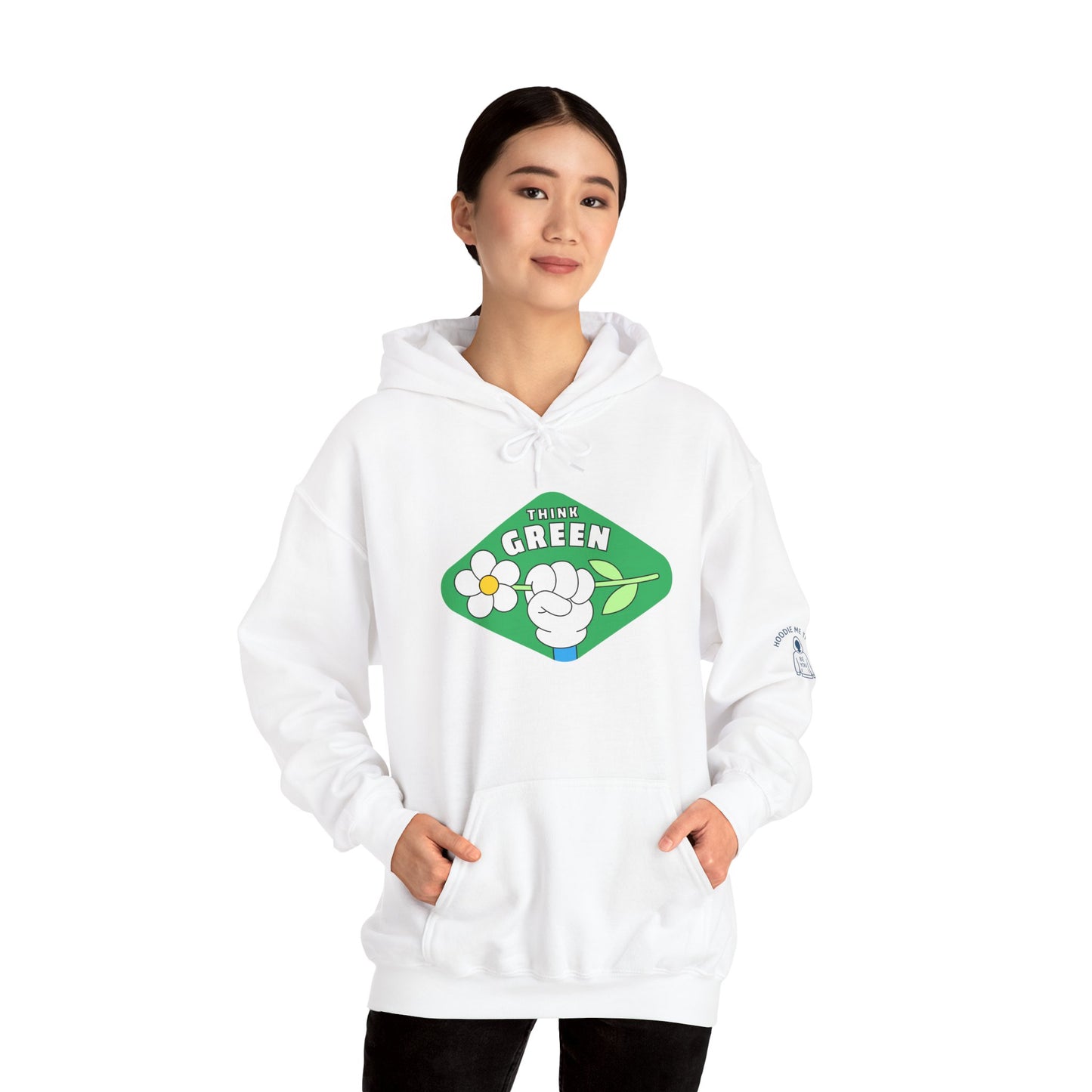 THINK GREEN - Unisex Heavy Blend Hooded Sweatshirt. Stay Warm in Cozy in Winter Classrooms [...]