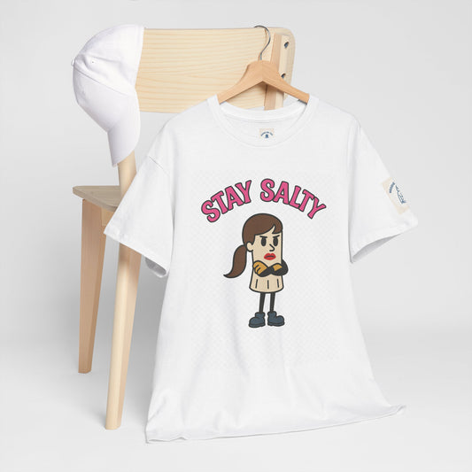 STAY SALTY! - Unisex Heavy Cotton Tee, Vintage Style Tee, Casual Wear, Summer Essentials, Gift for Florida Lovers