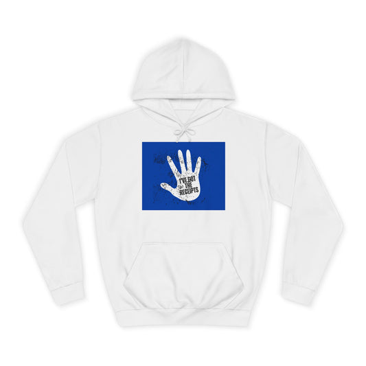 I’ve got the Receipts - Unisex College Hoodie with Abstract Handprint Design, Cozy Sweater for Students, Casual Wear, Perfect Gift for Graduates, College Life [...]