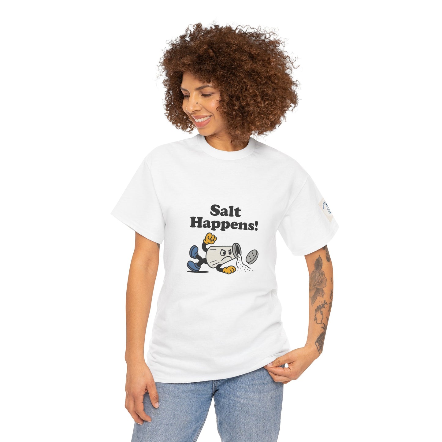 Salt Happens - Unisex Heavy Cotton Tee, Vintage Style Tee, Casual Wear, Summer Essentials, Gift for Florida Lovers