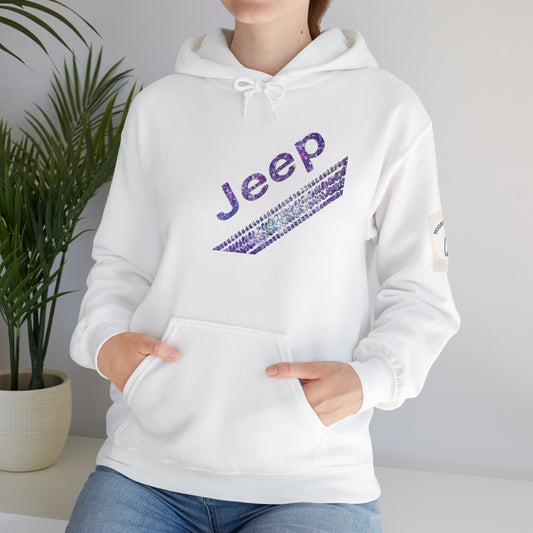 Distressed Look Jeep Tire Tread - Unisex Heavy Blend Hooded Sweatshirt. Stay Warm in Cozy in your Jeep.[...]