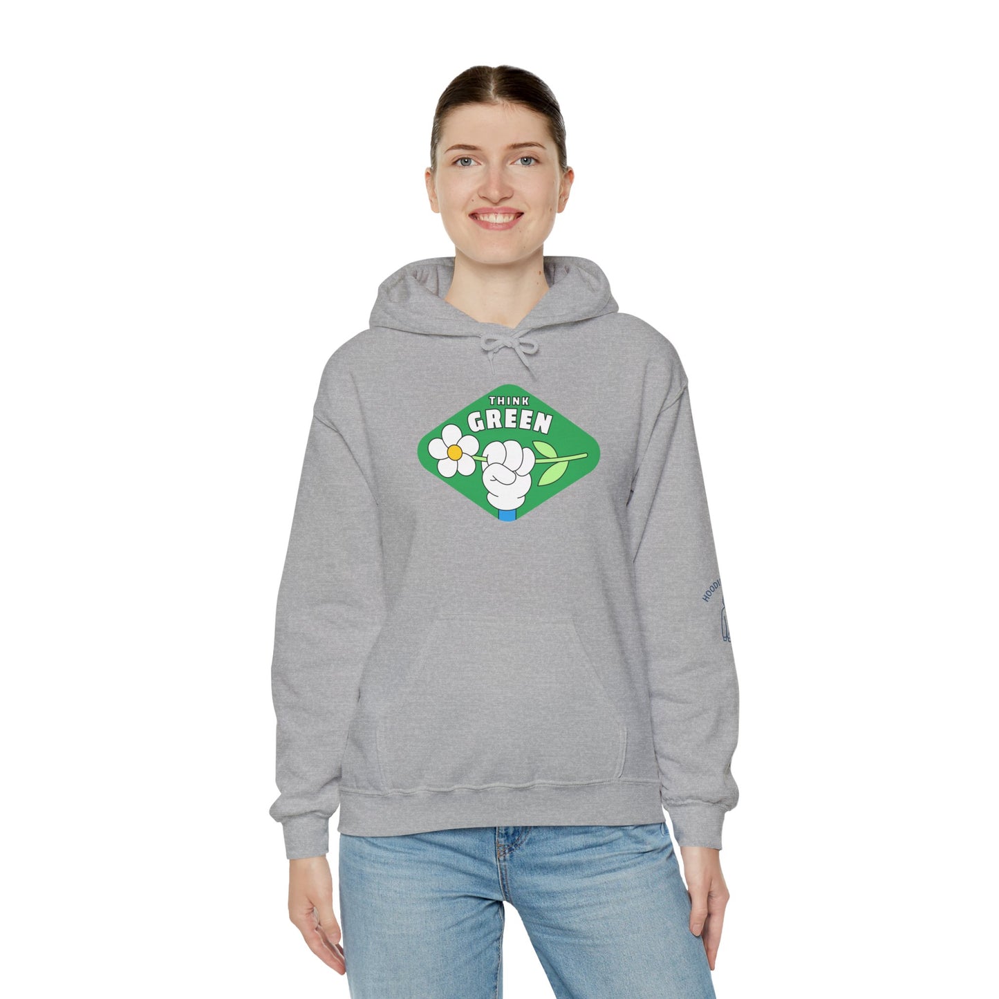 THINK GREEN - Unisex Heavy Blend Hooded Sweatshirt. Stay Warm in Cozy in Winter Classrooms [...]