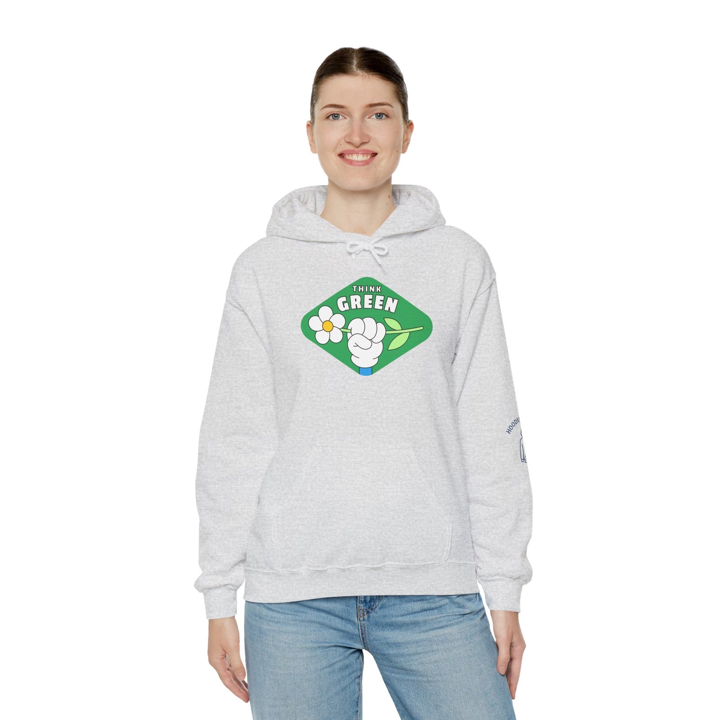 THINK GREEN - Unisex Heavy Blend Hooded Sweatshirt. Stay Warm in Cozy in Winter Classrooms [...]
