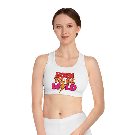 BORN TO BE WILD -  Sports Bra, Cute Workout Top, Fitness Apparel, Jeep Lover Gift, Activewear for the Gym or Yoga