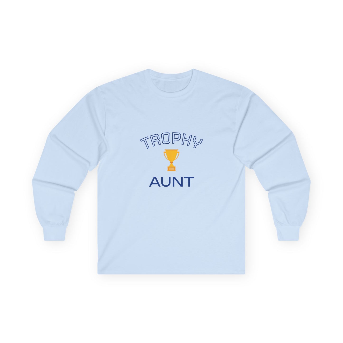 Trophy Aunt - Long Sleeve Cotton Tee, Gift for Aunt’s Birthday, casual Unisex Top