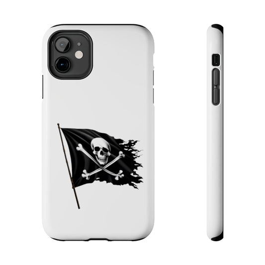 Black Skull Pirate Flag - Tough iPhone Cases - Choose your Size