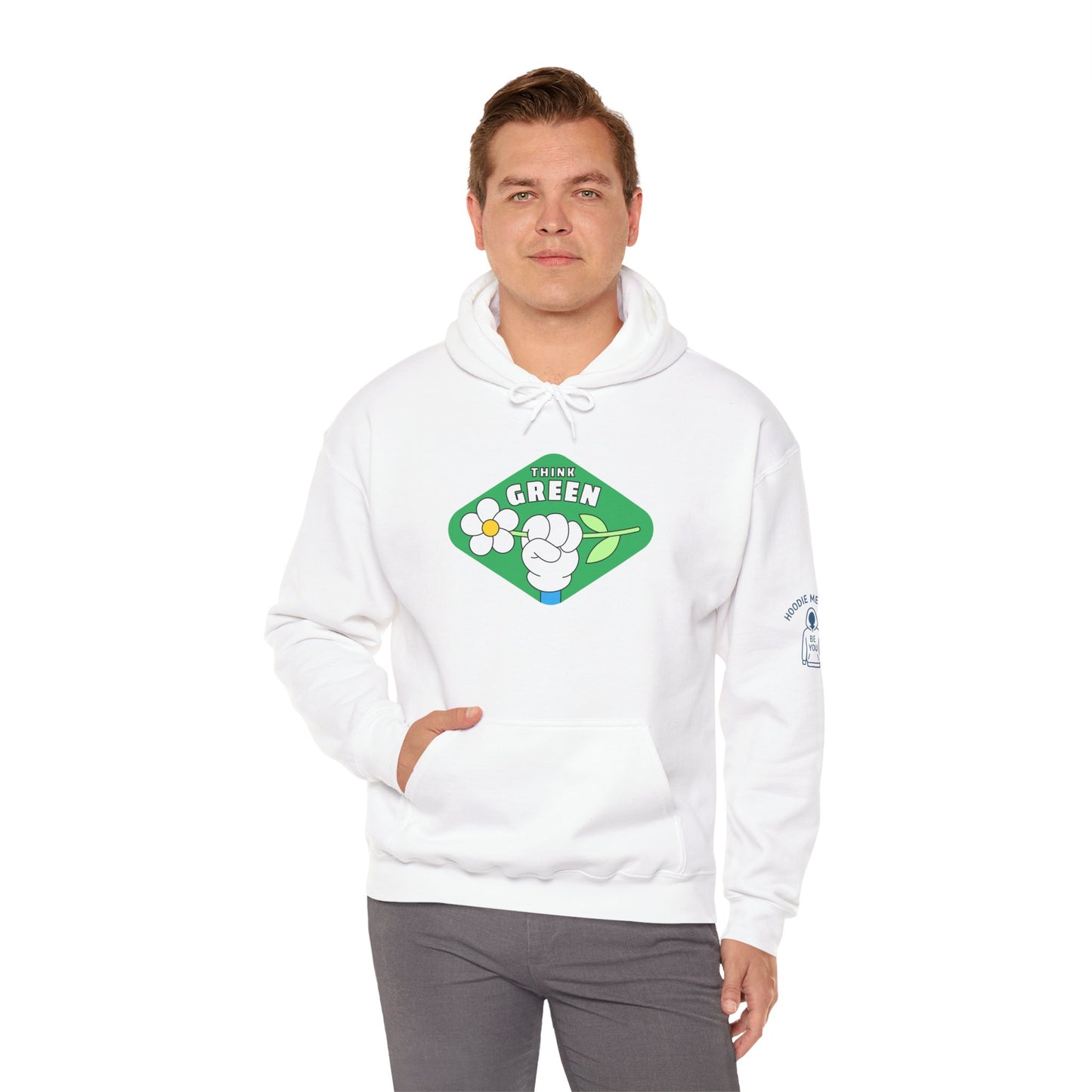 THINK GREEN - Unisex Heavy Blend Hooded Sweatshirt. Stay Warm in Cozy in Winter Classrooms [...]