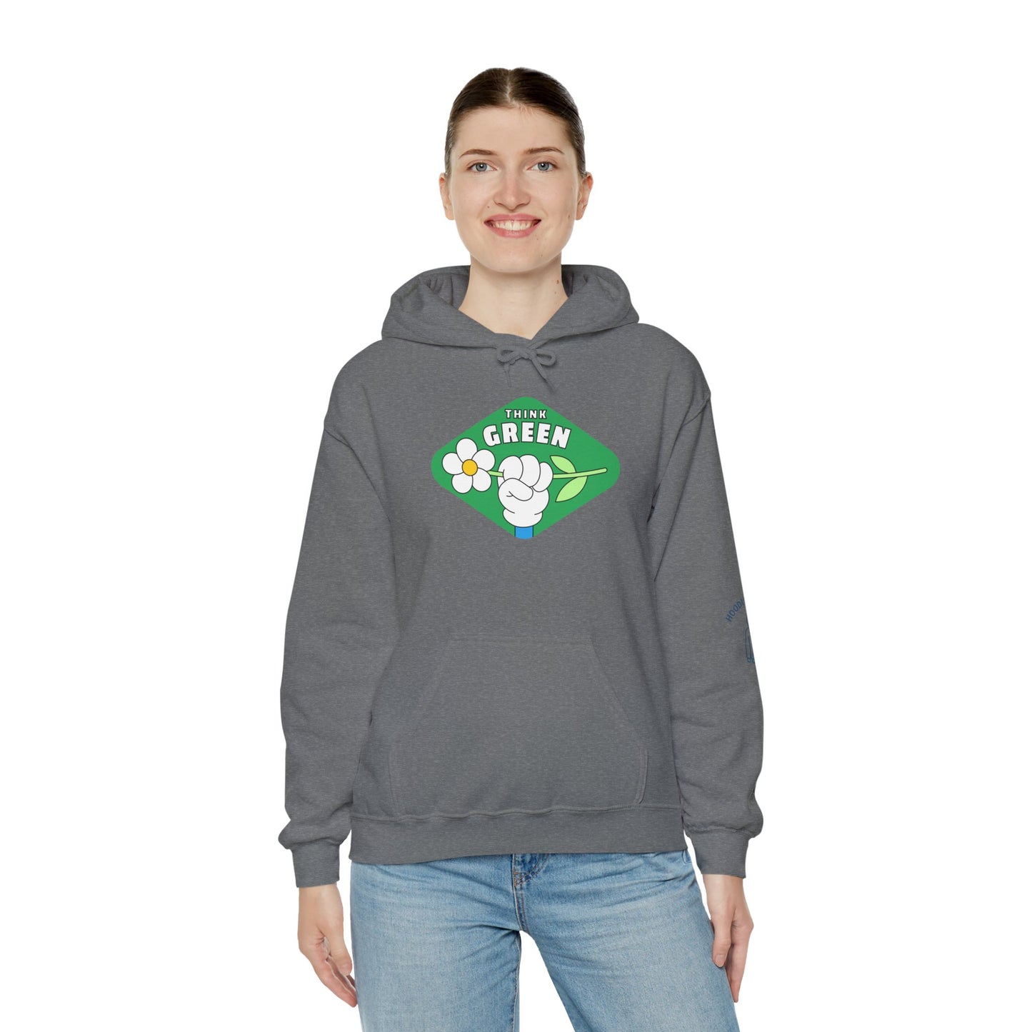 THINK GREEN - Unisex Heavy Blend Hooded Sweatshirt. Stay Warm in Cozy in Winter Classrooms [...]
