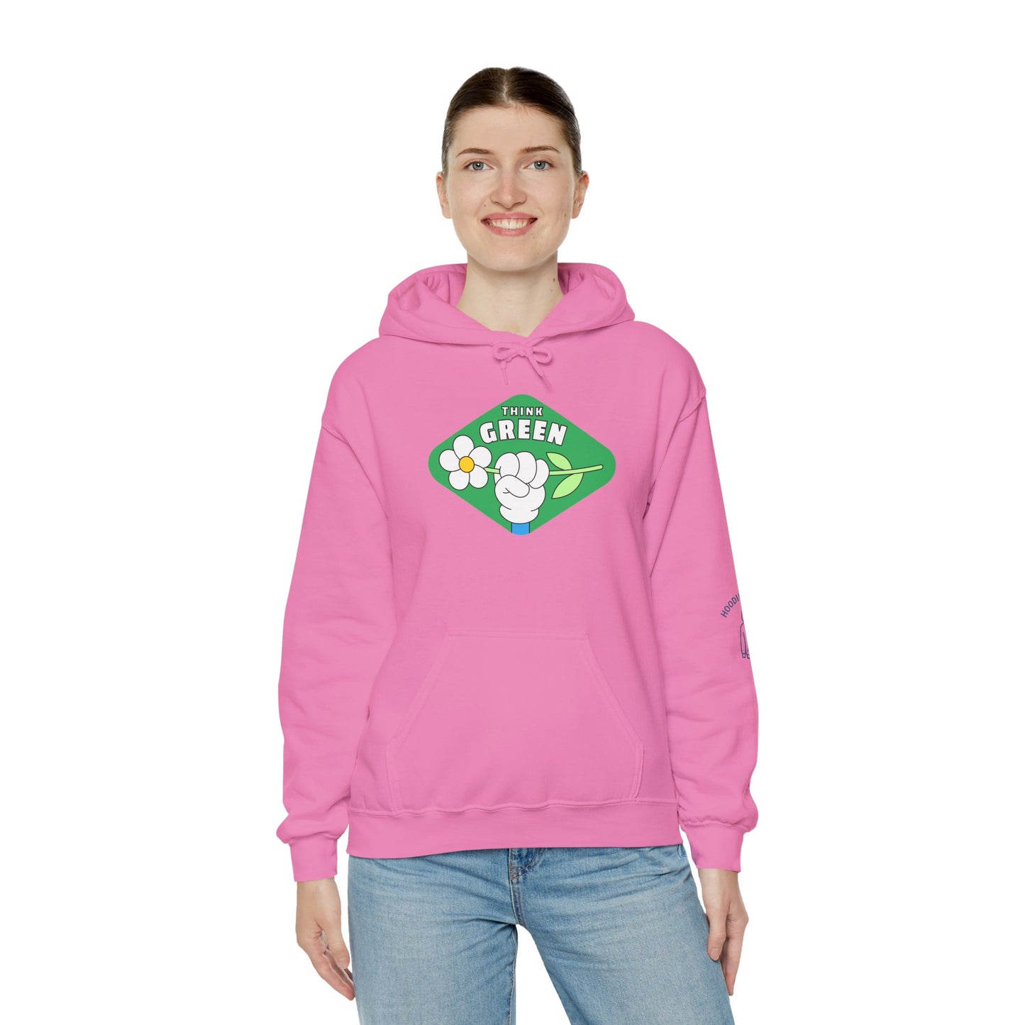 THINK GREEN - Unisex Heavy Blend Hooded Sweatshirt. Stay Warm in Cozy in Winter Classrooms [...]